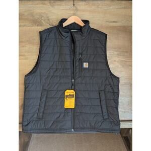 Carhartt Rain Defender Insulated Vest Mens XL Black Relaxed Fit Full Zipper NWT